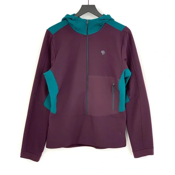 MOUNTAIN HARDWEAR Keele Hybrid Hoodie Purple Teal M - Picture 1 of 9